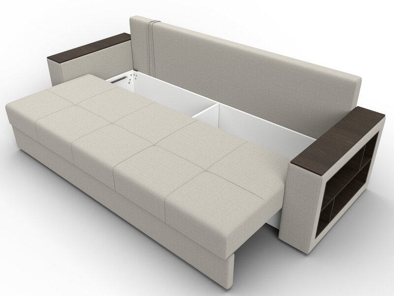 Диван прямой Дубай Лайт, Рогожка, Амур 02 бежевый