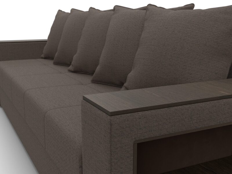 Диван прямой Дубай Лайт, Рогожка, Амур 05 коричневый