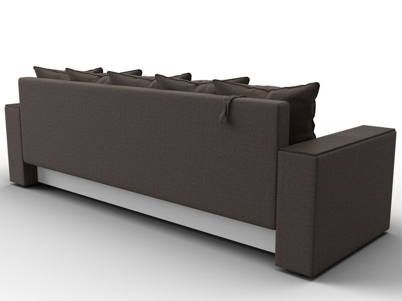 Диван прямой Дубай Лайт, Рогожка, Амур 05 коричневый