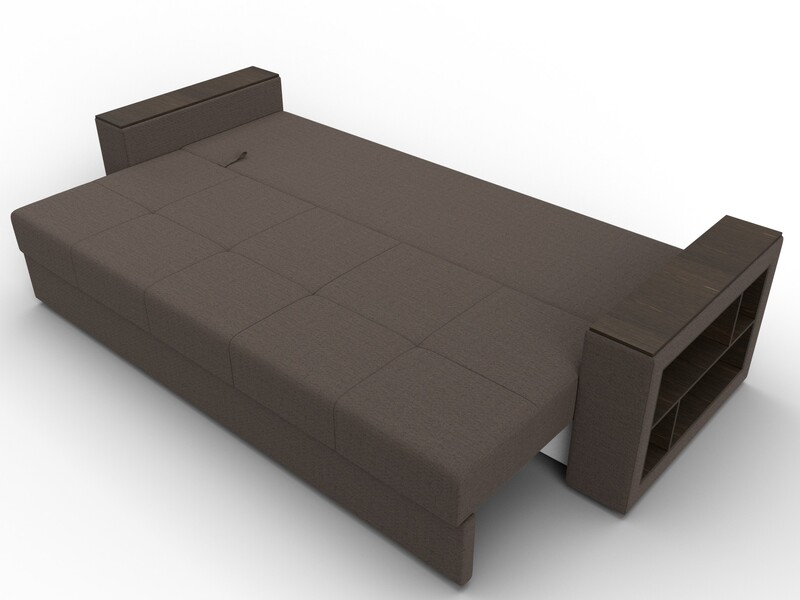 Диван прямой Дубай Лайт, Рогожка, Амур 05 коричневый