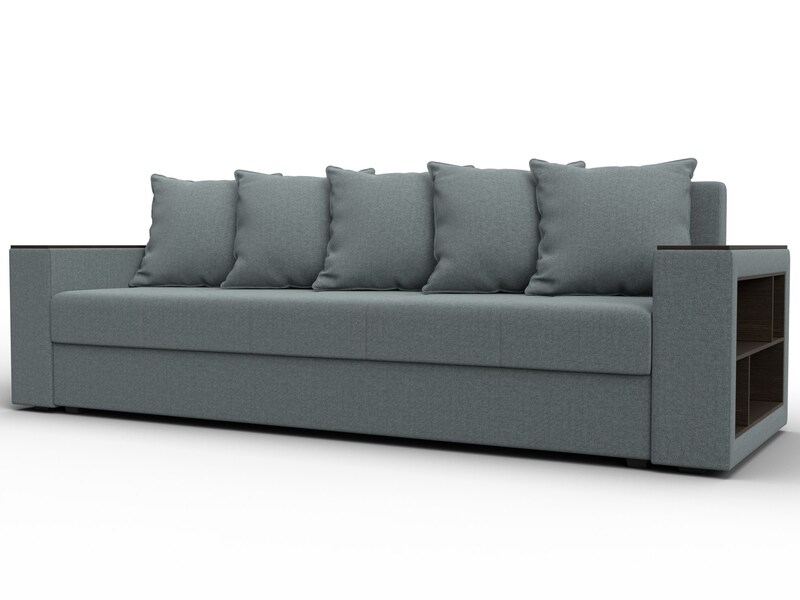 Диван прямой Дубай Лайт, Рогожка, Амур 07 серый