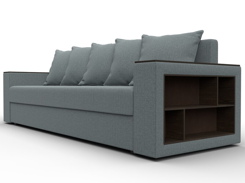 Диван прямой Дубай Лайт, Рогожка, Амур 07 серый