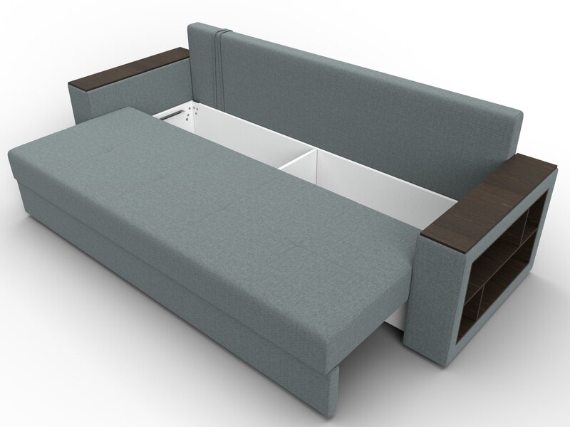 Диван прямой Дубай Лайт, Рогожка, Амур 07 серый