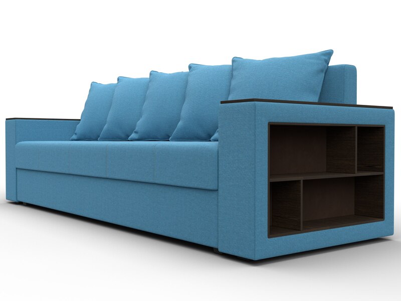 Диван прямой Дубай Лайт, Рогожка, Амур 10 голубой