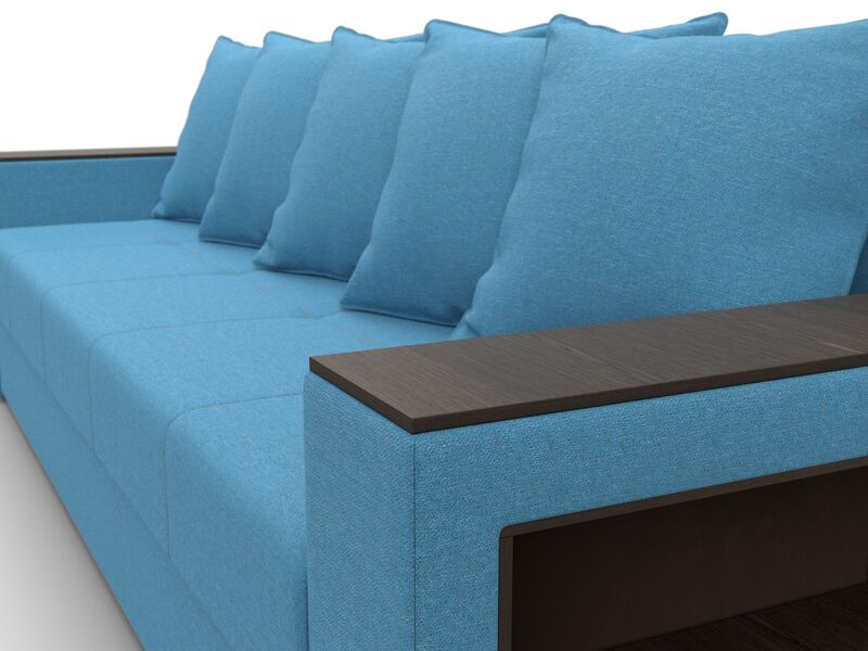 Диван прямой Дубай Лайт, Рогожка, Амур 10 голубой