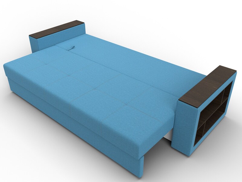 Диван прямой Дубай Лайт, Рогожка, Амур 10 голубой