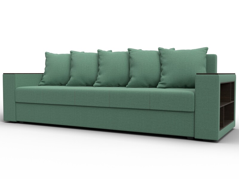 Диван прямой Дубай Лайт, Рогожка, Амур 11 зеленый