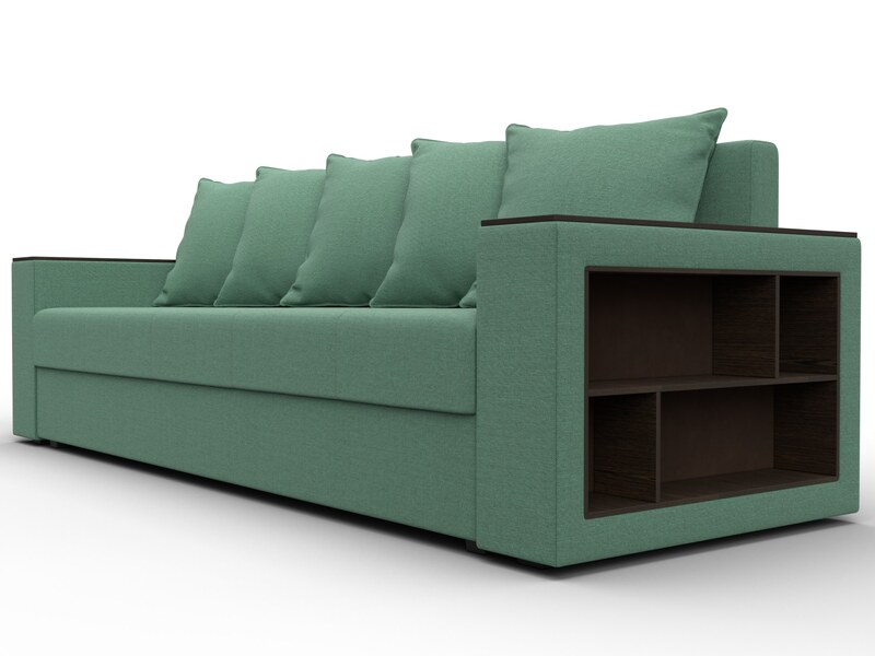 Диван прямой Дубай Лайт, Рогожка, Амур 11 зеленый