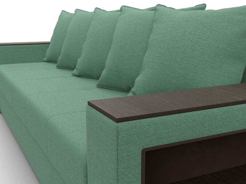 Диван прямой Дубай Лайт, Рогожка, Амур 11 зеленый