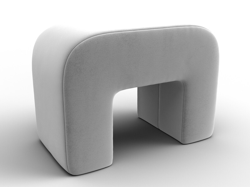 Пуф 008, Велюр, TOWER 01 молочный