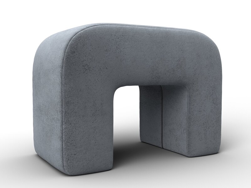 Пуф 008, Велюр, TOWER 10 серый