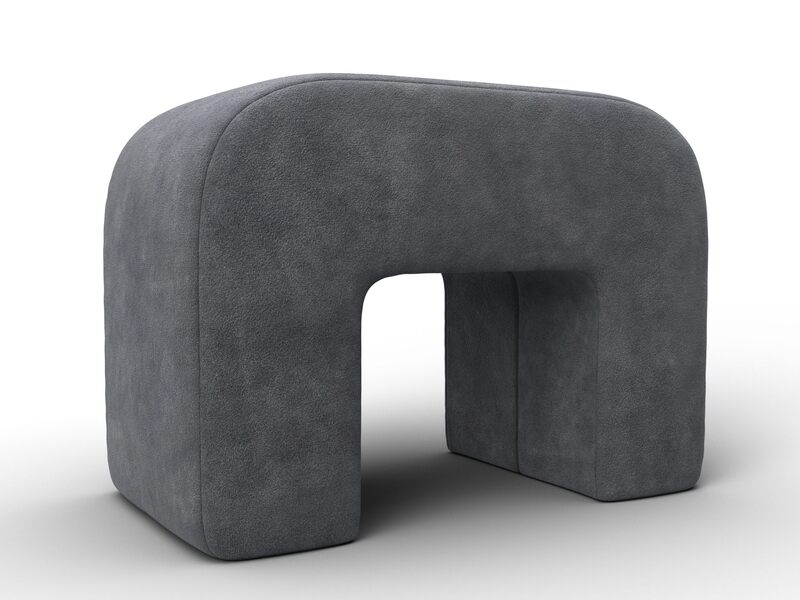 Пуф 008, Велюр, BRUT 16 темно-серый