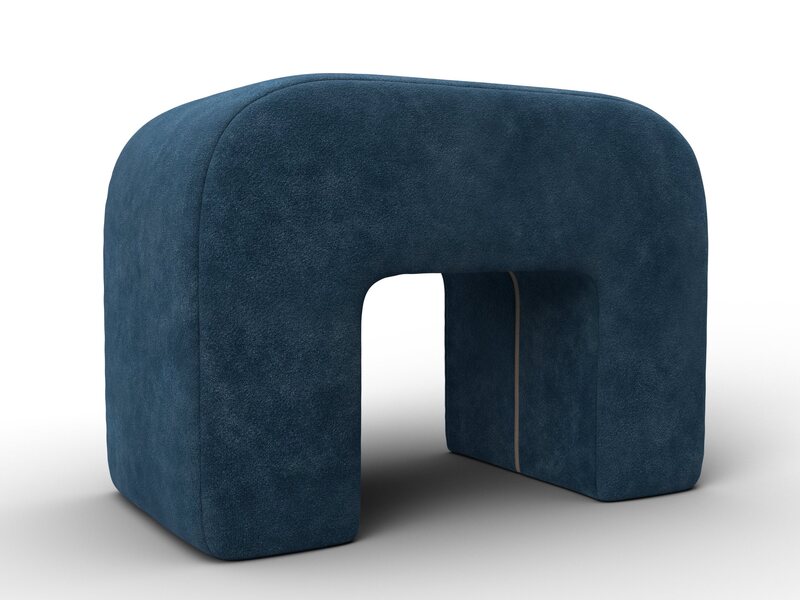 Пуф 008, Велюр, BRUT 11 синий