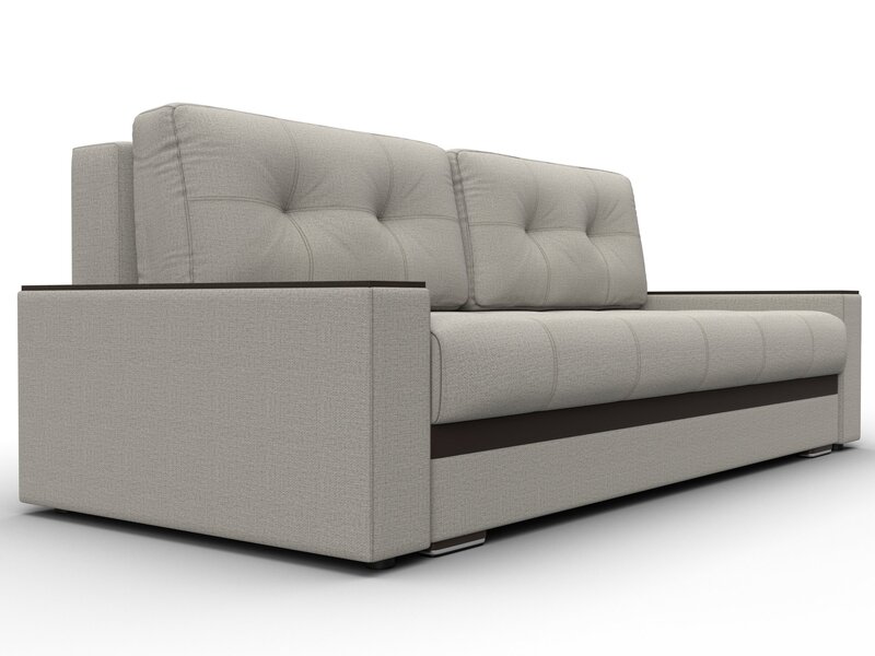 Диван прямой с декором Лига-096 НПБ, Рогожка;Экокожа, Амур 02 Бежевый;Коричневый