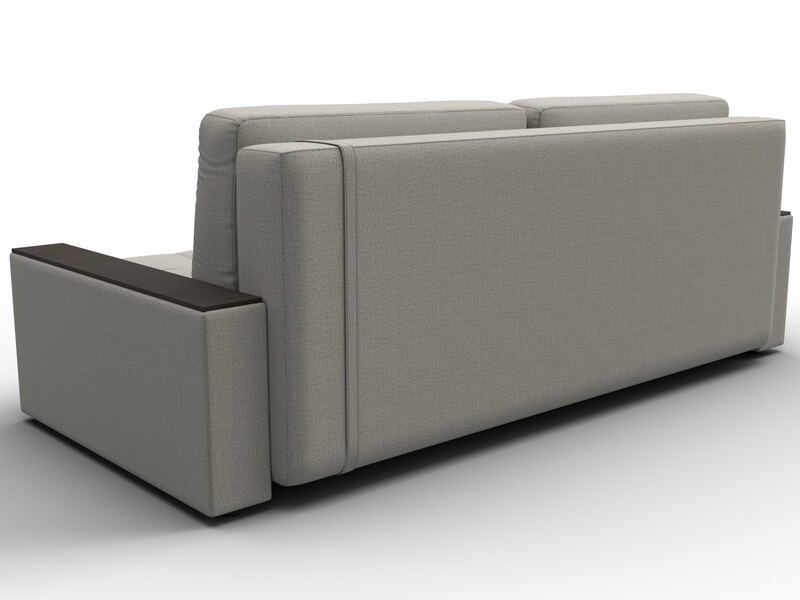 Диван прямой с декором Лига-096 НПБ, Рогожка;Экокожа, Амур 02 Бежевый;Коричневый