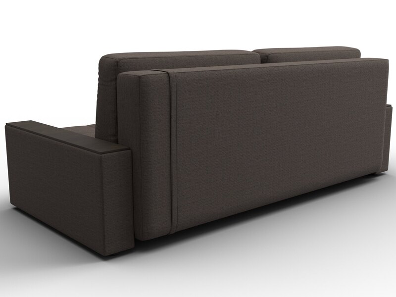 Диван прямой с декором Лига-096 НПБ, Рогожка;Экокожа, Амур 05 коричневый;бежевый