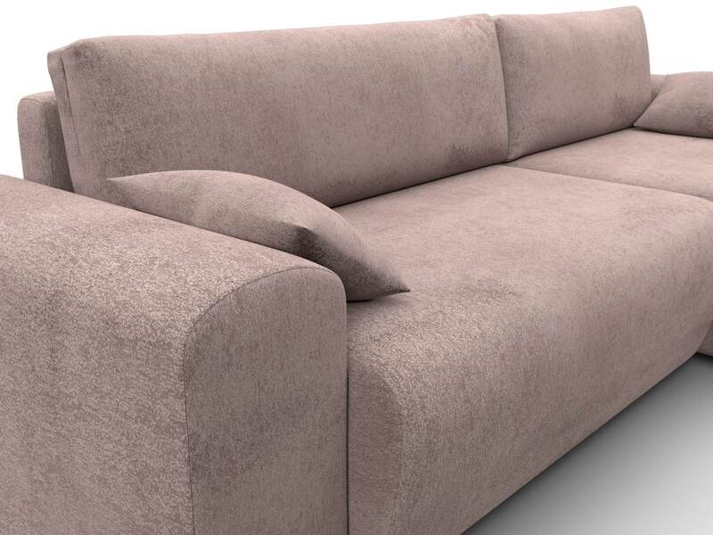 Диван угловой Лига-099 угол универсальный, Велюр, TOWER 05 бежевый