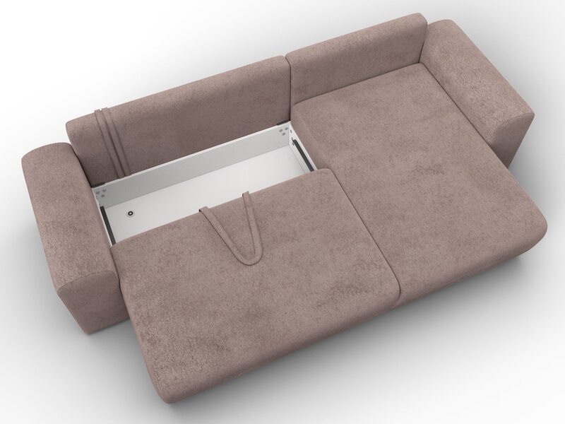 Диван угловой Лига-099 угол универсальный, Велюр, TOWER 05 бежевый