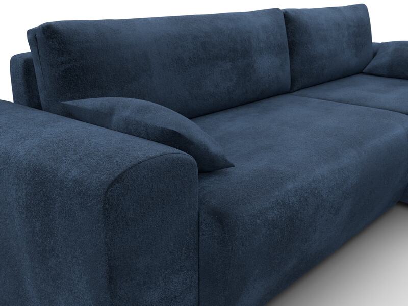 Диван угловой Лига-099 угол универсальный, Велюр, TOWER 13 синий