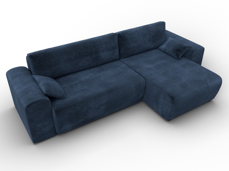 Диван угловой Лига-099 угол универсальный, Велюр, TOWER 13 синий