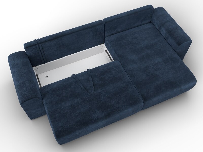 Диван угловой Лига-099 угол универсальный, Велюр, TOWER 13 синий