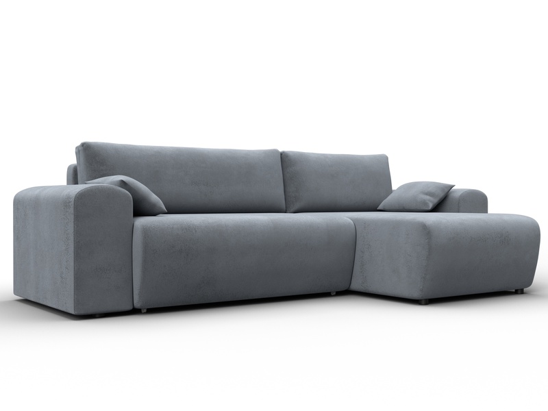 Диван угловой Лига-099 угол универсальный, Велюр, TOWER 10 серый