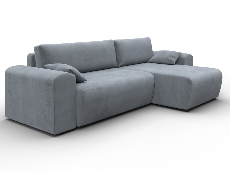 Диван угловой Лига-099 угол универсальный, Велюр, TOWER 10 серый