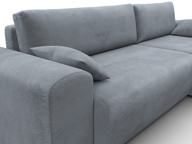 Диван угловой Лига-099 угол универсальный, Велюр, TOWER 10 серый