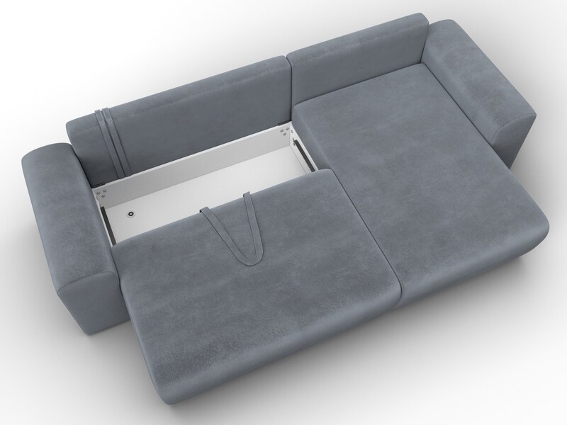 Диван угловой Лига-099 угол универсальный, Велюр, TOWER 10 серый