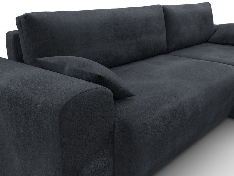 Диван угловой Лига-099 угол универсальный, Велюр, TOWER 11 темно-серый