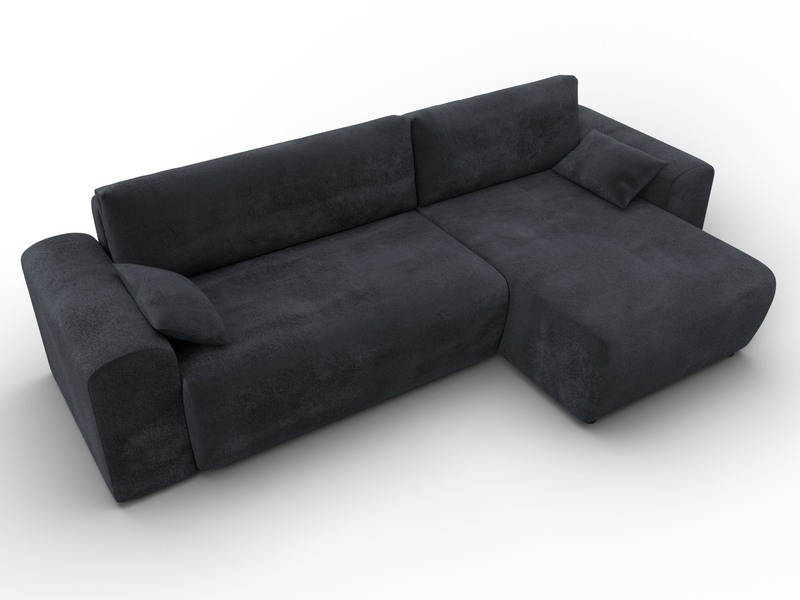 Диван угловой Лига-099 угол универсальный, Велюр, TOWER 11 темно-серый