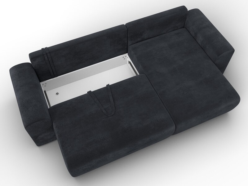 Диван угловой Лига-099 угол универсальный, Велюр, TOWER 11 темно-серый