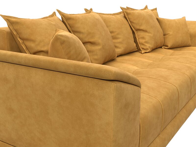 Диван прямой НордСтар НПБ, Велюр, BRUT 10 желтый