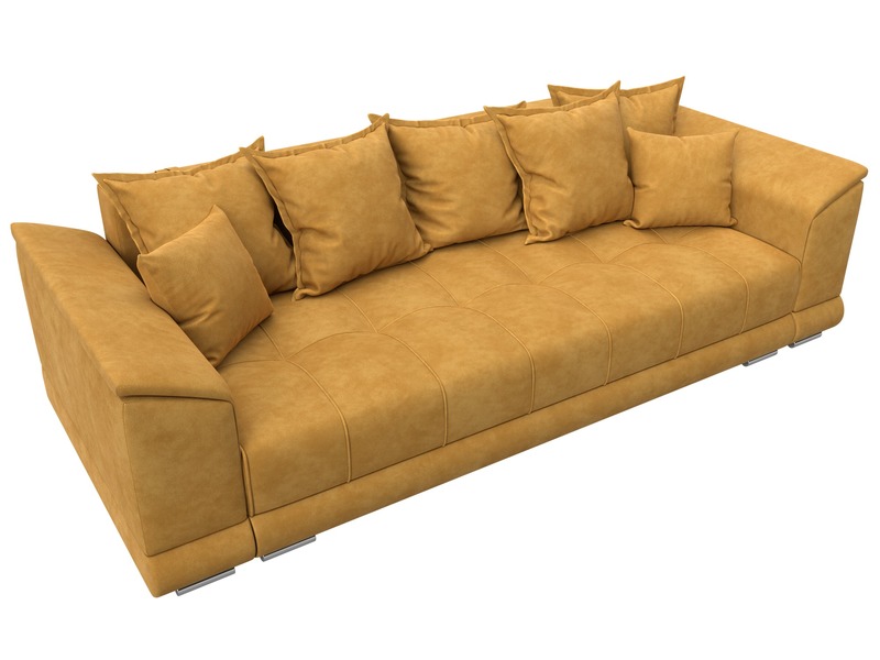 Диван прямой НордСтар НПБ, Велюр, BRUT 10 желтый