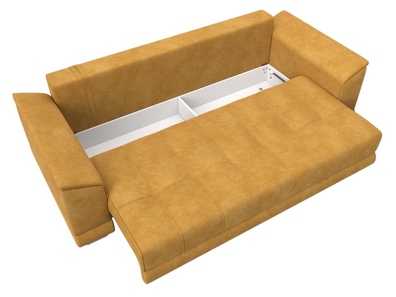 Диван прямой НордСтар НПБ, Велюр, BRUT 10 желтый