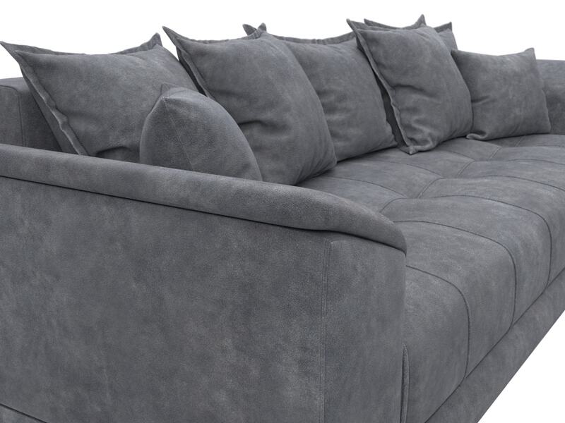 Диван прямой НордСтар НПБ, Велюр, BRUT 16 темно-серый