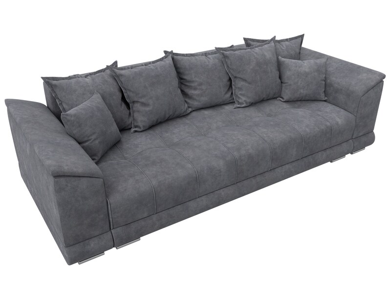 Диван прямой НордСтар НПБ, Велюр, BRUT 16 темно-серый