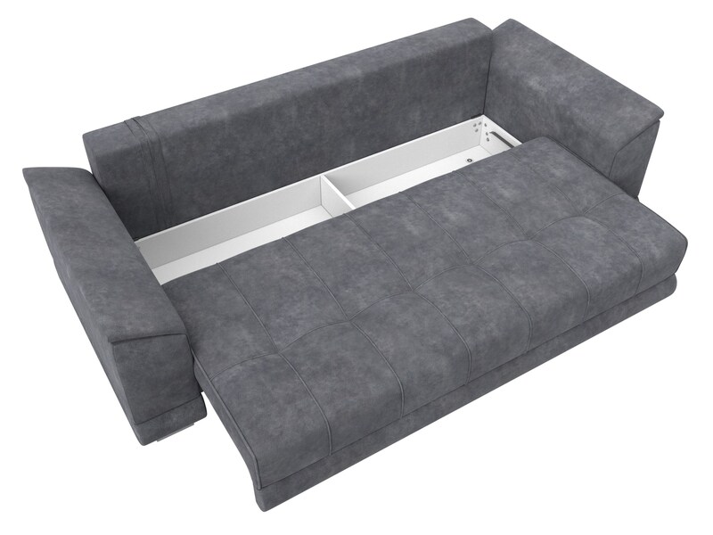 Диван прямой НордСтар НПБ, Велюр, BRUT 16 темно-серый