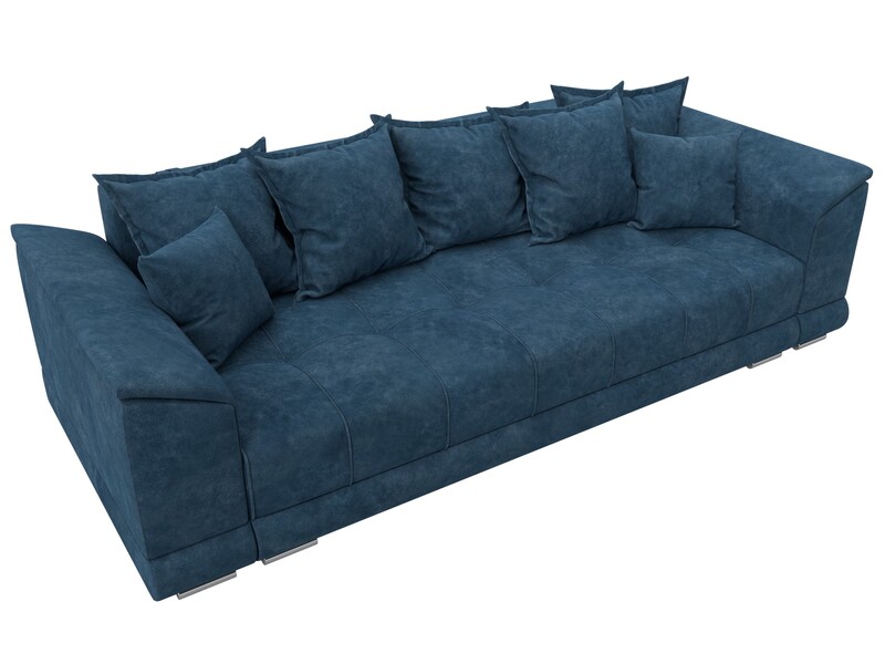 Диван прямой НордСтар НПБ, Велюр, BRUT 11 синий