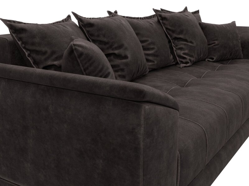 Диван прямой НордСтар НПБ, Велюр, BRUT 17 коричневый