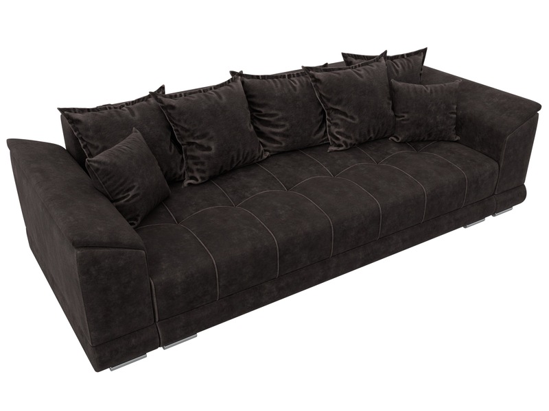 Диван прямой НордСтар НПБ, Велюр, BRUT 17 коричневый