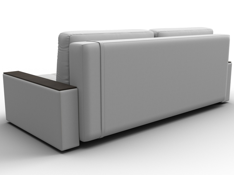 Диван прямой с декором Лига-096 НПБ, Экокожа, Белый;Черный