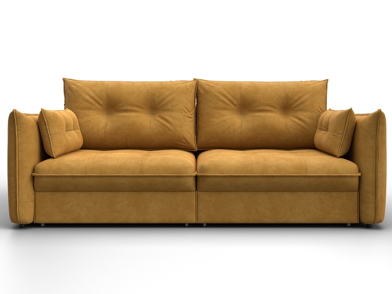 Диван прямой Лига-100 НПБ, Велюр, BRUT 10 желтый