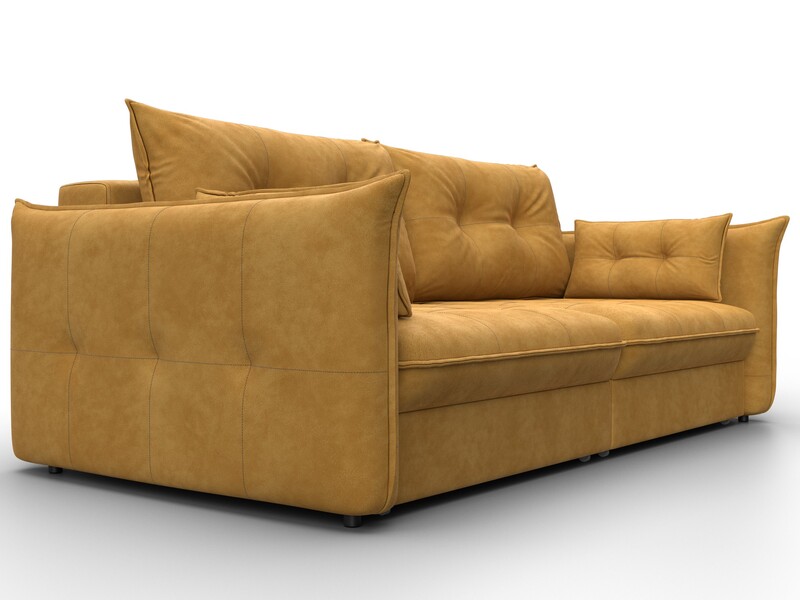 Диван прямой Лига-100 НПБ, Велюр, BRUT 10 желтый