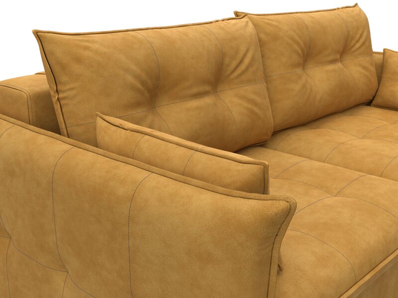 Диван прямой Лига-100 НПБ, Велюр, BRUT 10 желтый