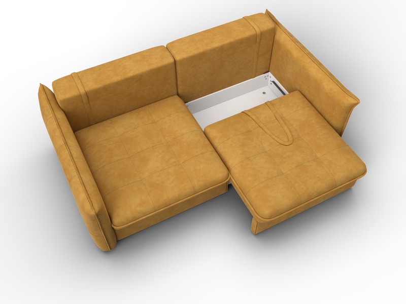 Диван прямой Лига-100 НПБ, Велюр, BRUT 10 желтый