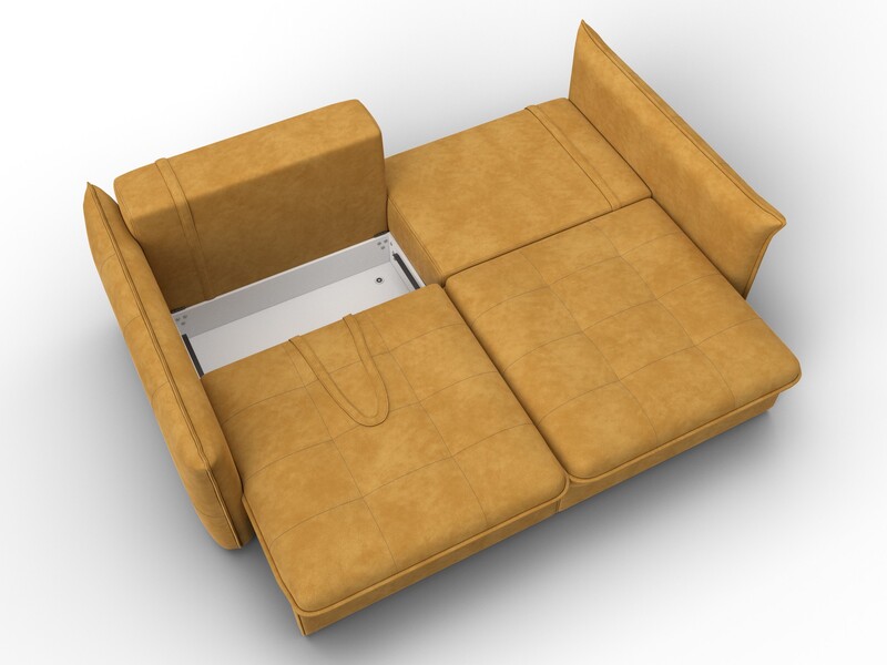 Диван прямой Лига-100 НПБ, Велюр, BRUT 10 желтый