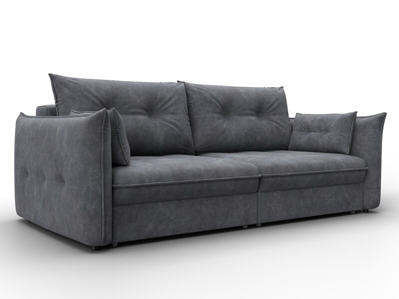 Диван прямой Лига-100 НПБ, Велюр, BRUT 16 темно-серый