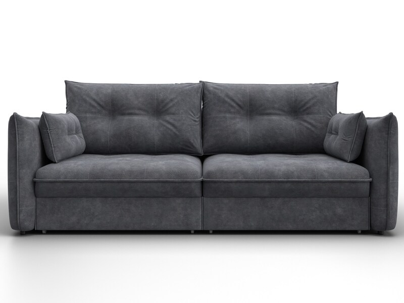 Диван прямой Лига-100 НПБ, Велюр, BRUT 16 темно-серый