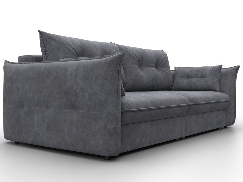 Диван прямой Лига-100 НПБ, Велюр, BRUT 16 темно-серый